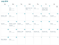 An events calendar based on CSV data.