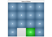 A simple game of 15 implementation using heatmap chart type.