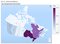 Dynamic tooltips and thematic encoding.