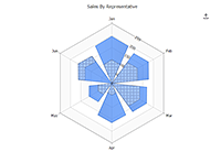 Radar column chart with complete data.
